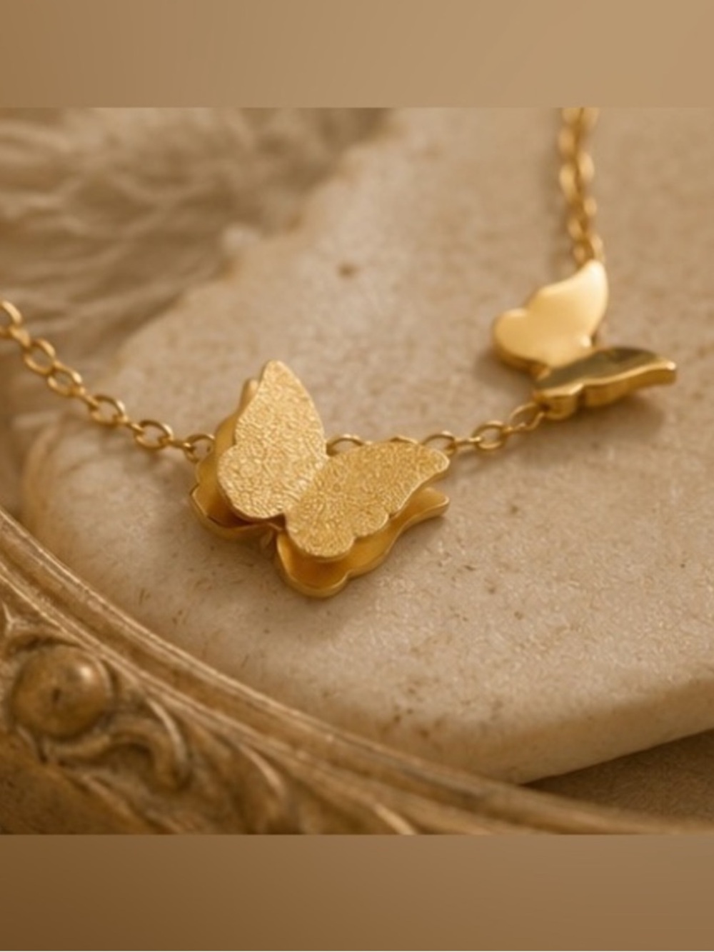 Elegant Golden Butterfly Layered Bracelet